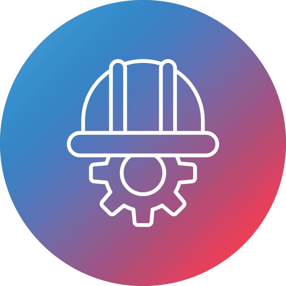 Automated Engineering Line Gradient Circle Background Icon vector