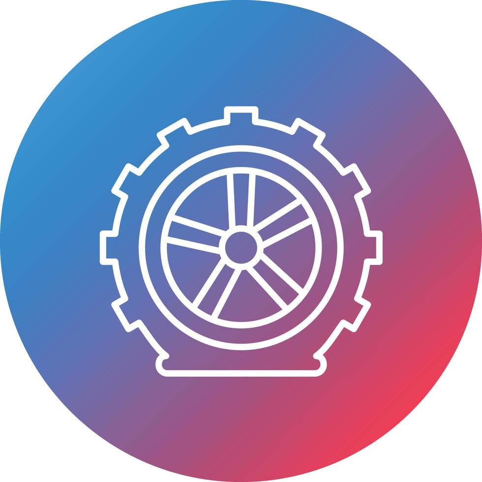 Flat Tire Line Gradient Circle Background Icon vector