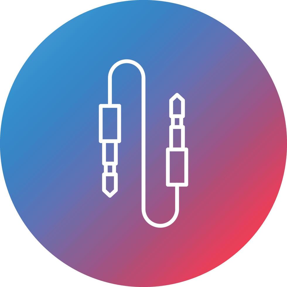 Audio Cable Line Gradient Circle Background Icon vector