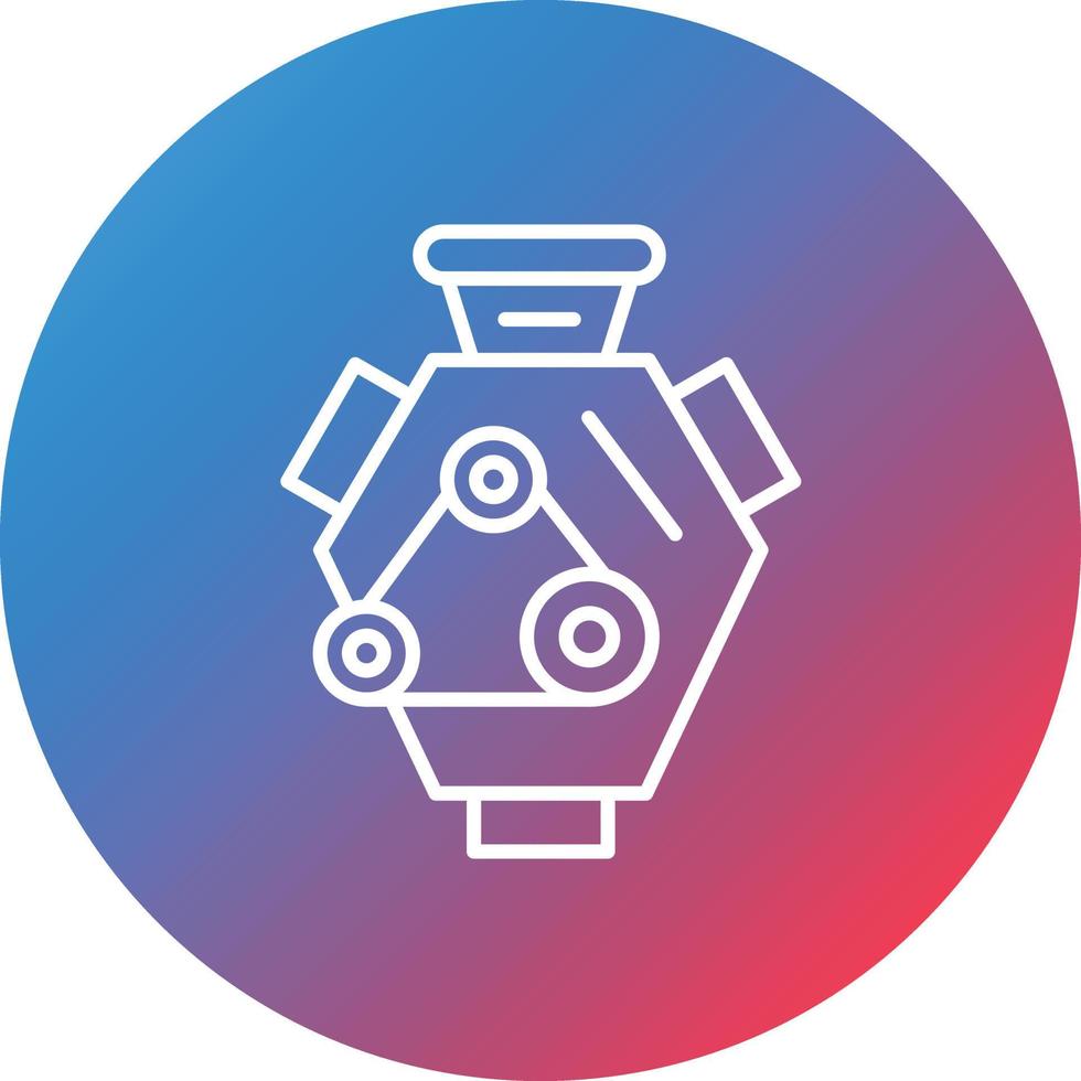 Engine Line Gradient Circle Background Icon vector