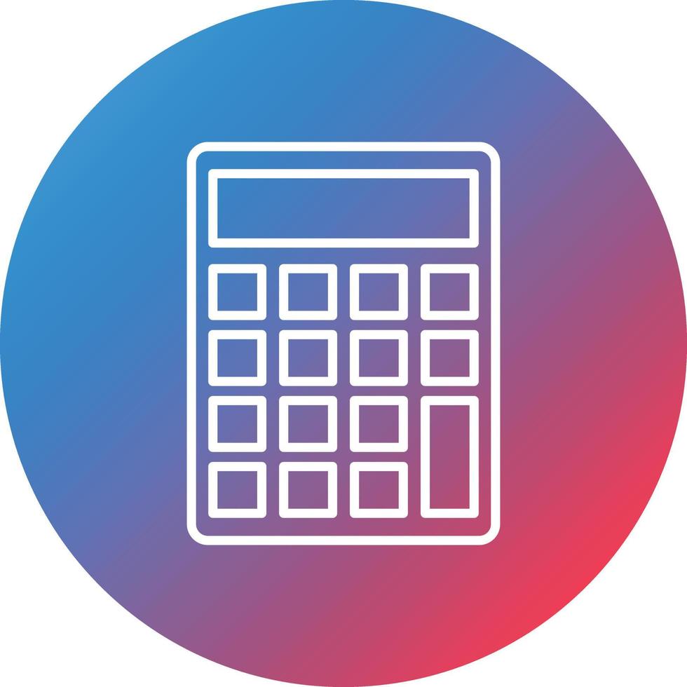 Calculator Line Gradient Circle Background Icon vector