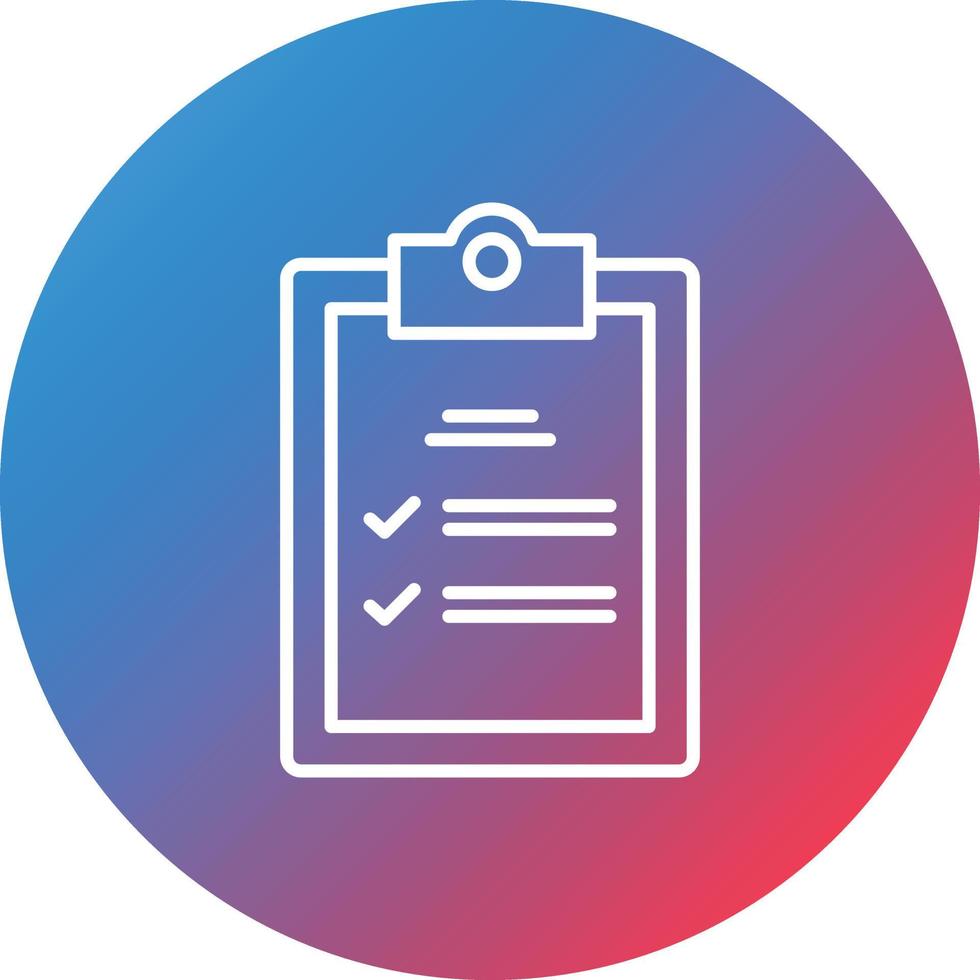 Clipboard Line Gradient Circle Background Icon vector