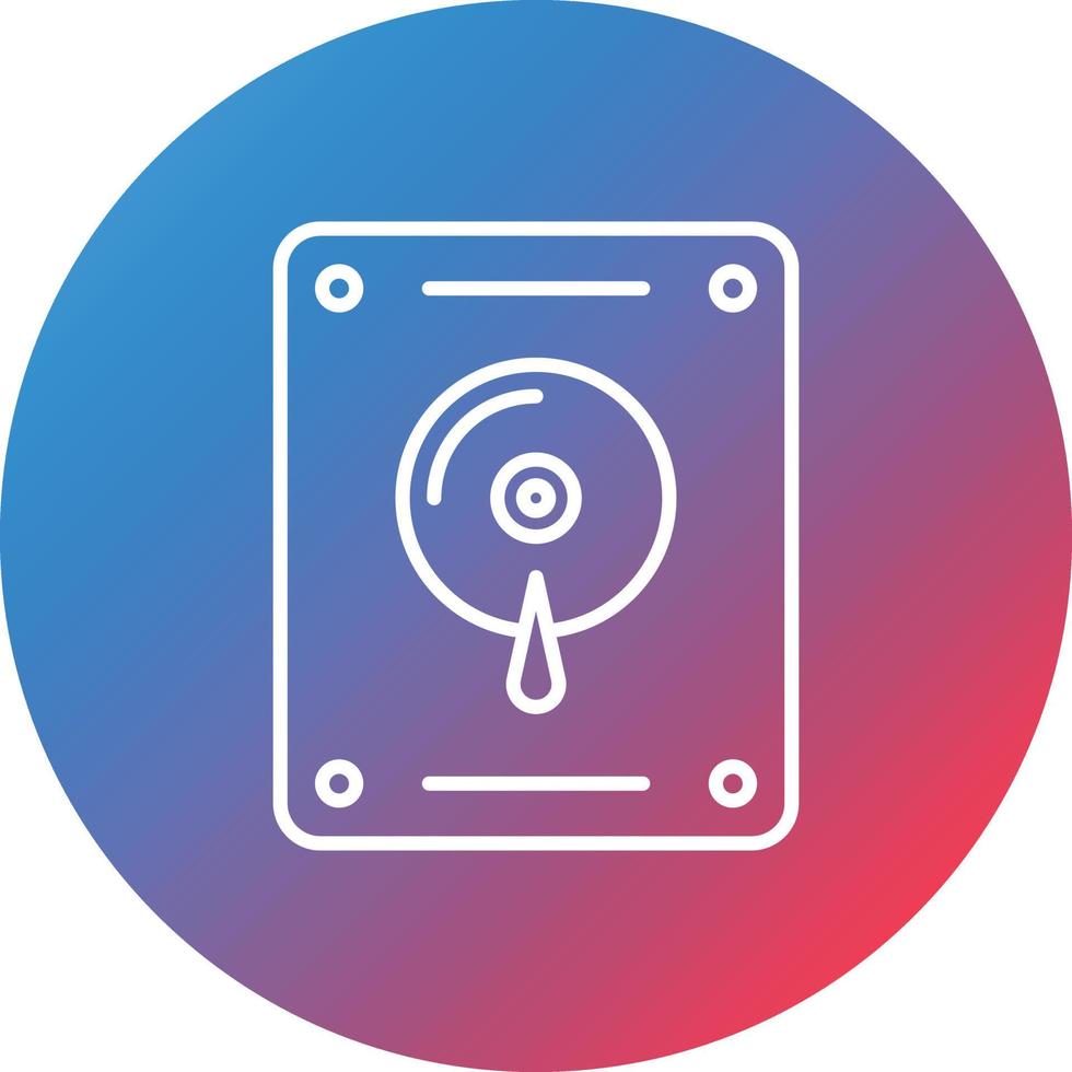 Hard Disk Line Gradient Circle Background Icon vector