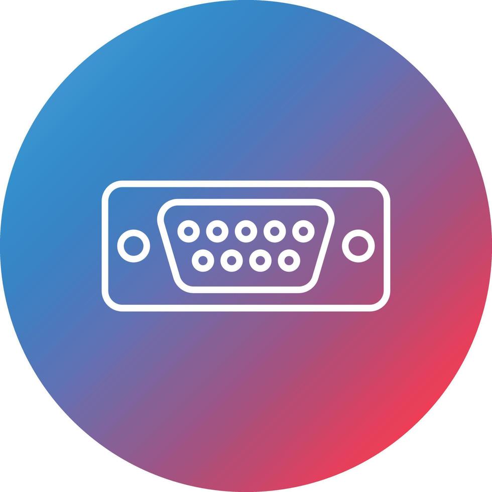 Vga Port Line Gradient Circle Background Icon vector