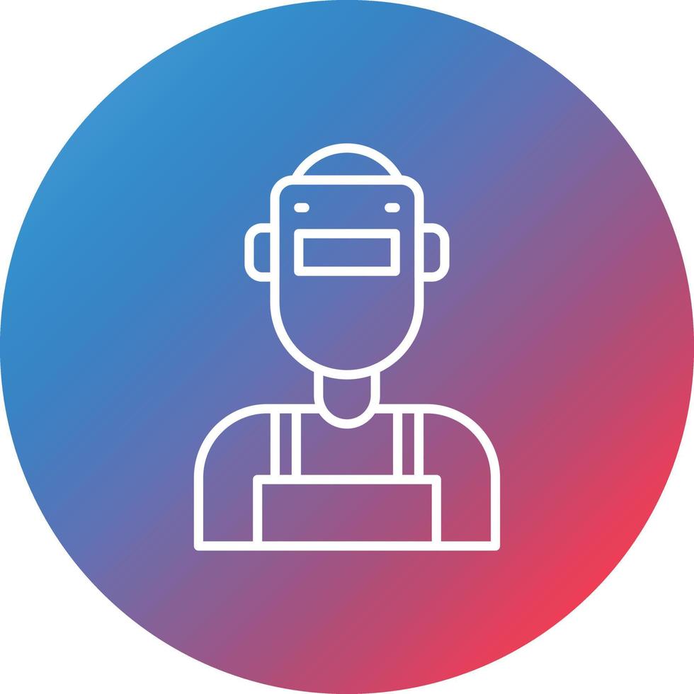 Welder Line Gradient Circle Background Icon vector