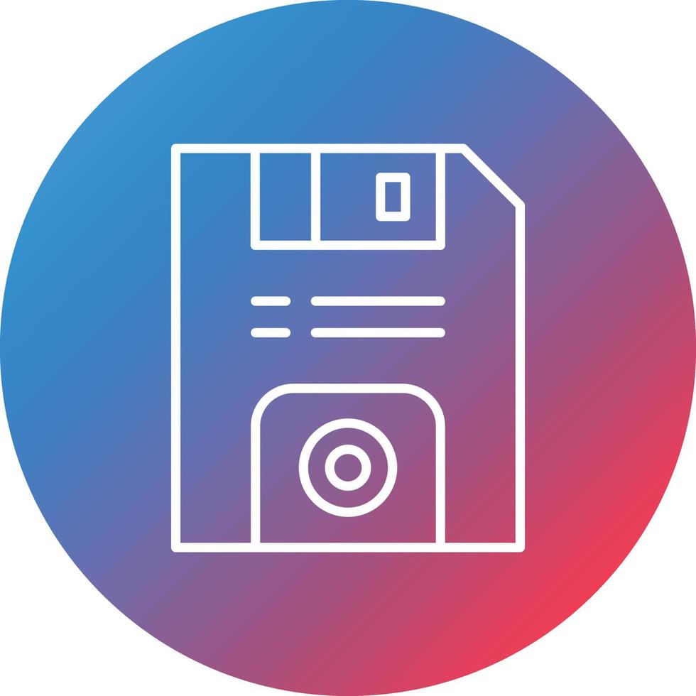Floppy Disk Line Gradient Circle Background Icon vector