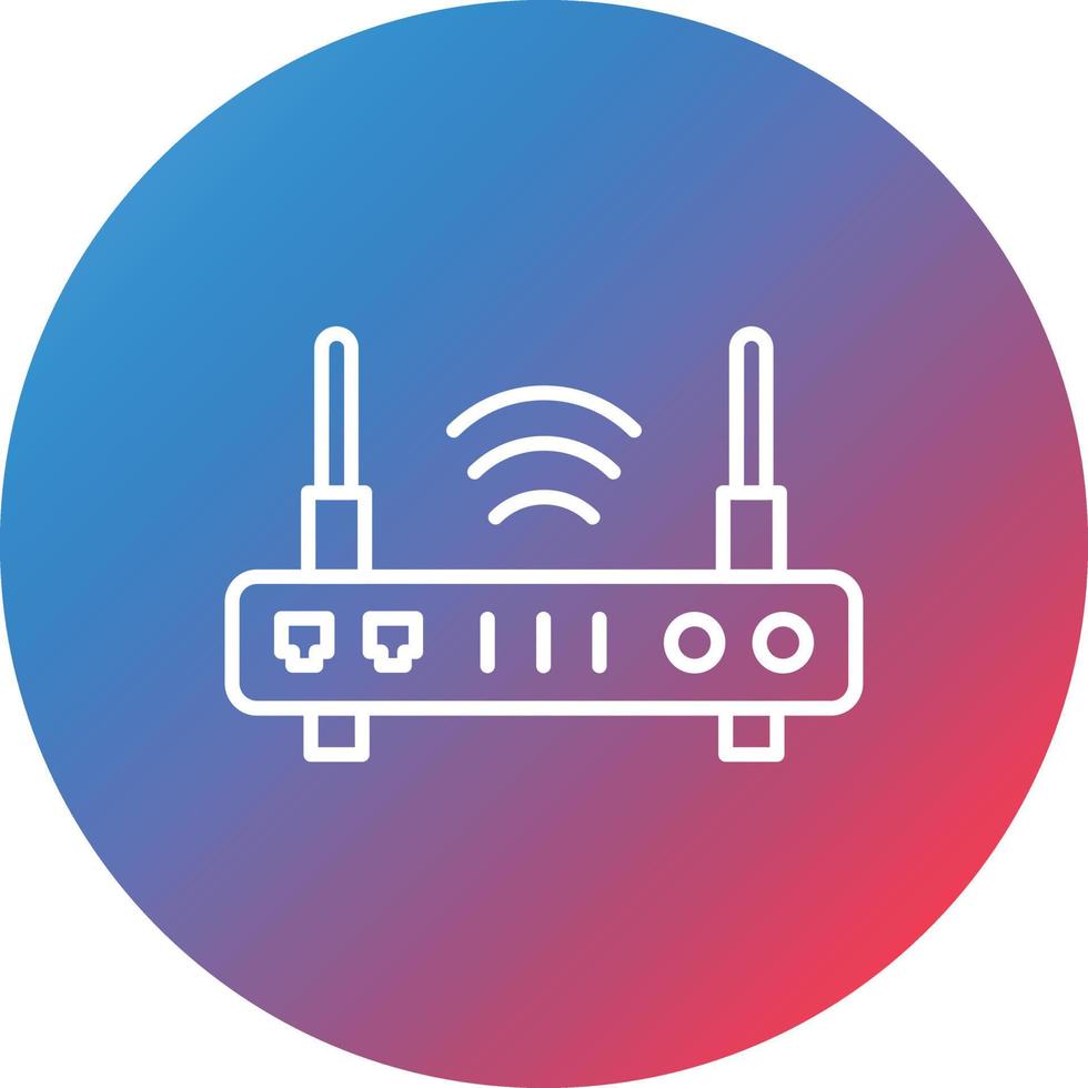 Wireless Router Line Gradient Circle Background Icon vector