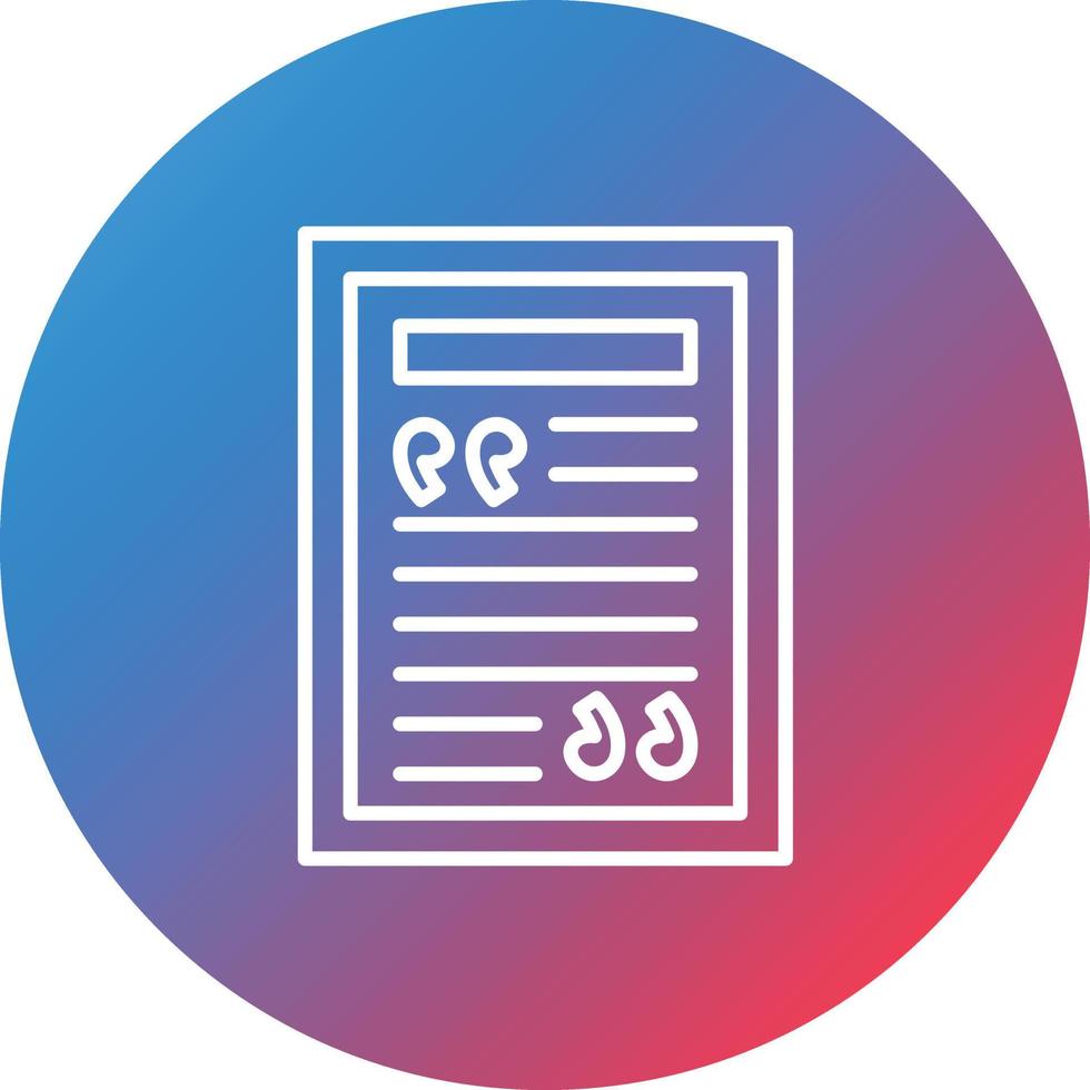 Quotes Line Gradient Circle Background Icon vector