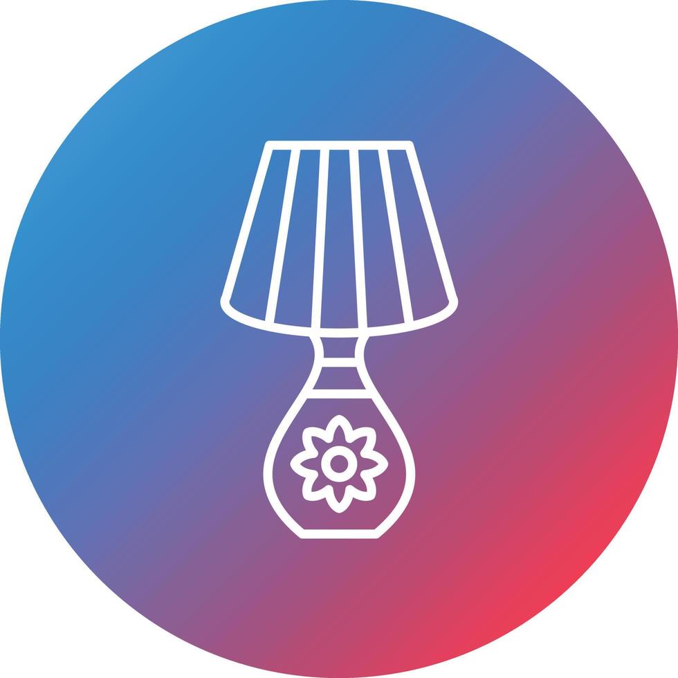 Table Lamp Line Gradient Circle Background Icon vector