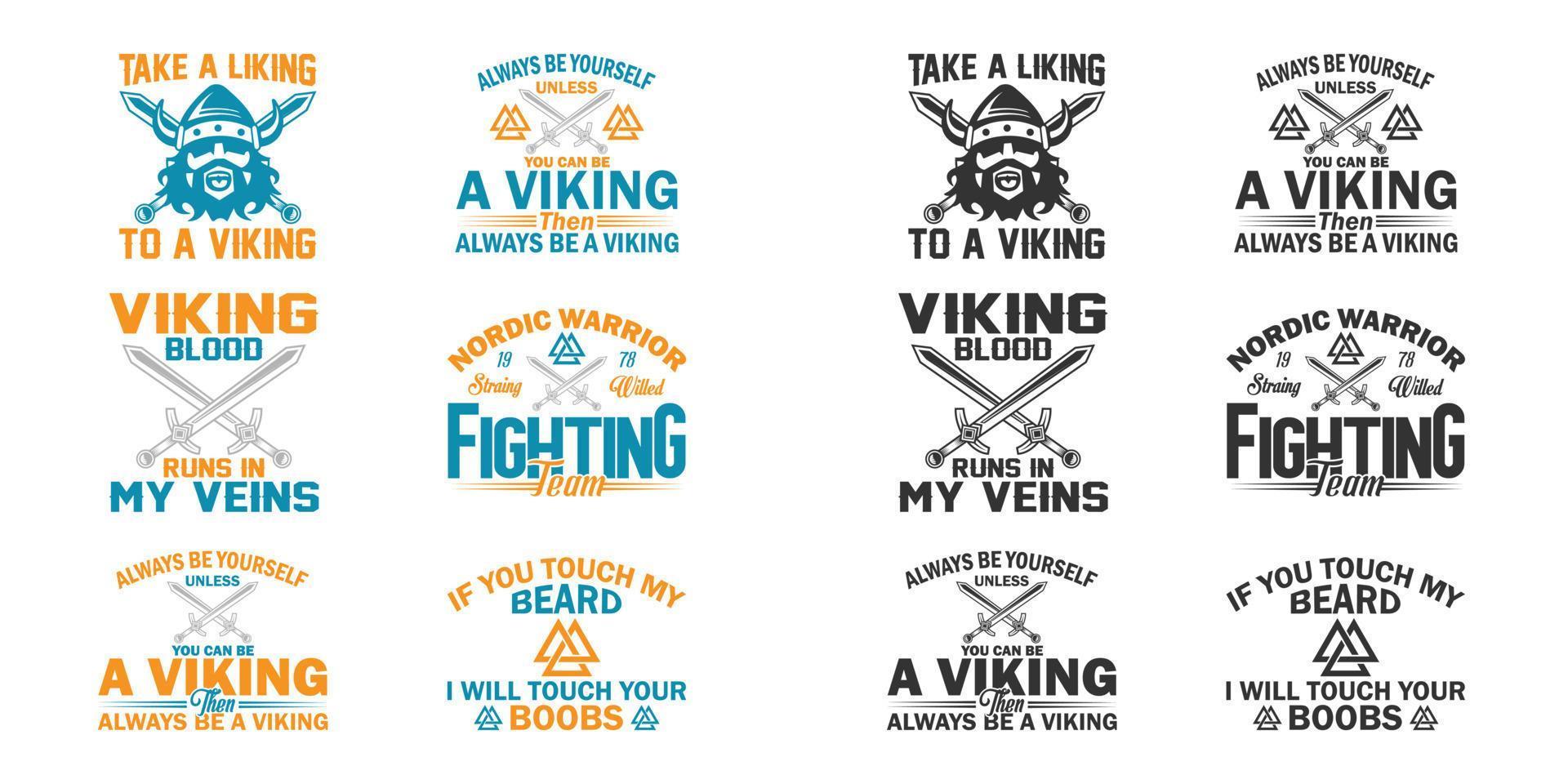 diseño de camisetas vikingas. vector