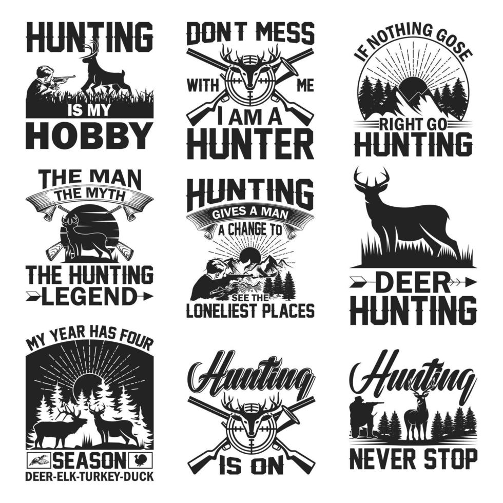 HUNTING HUNT T-SHIRT DESIGN. vector