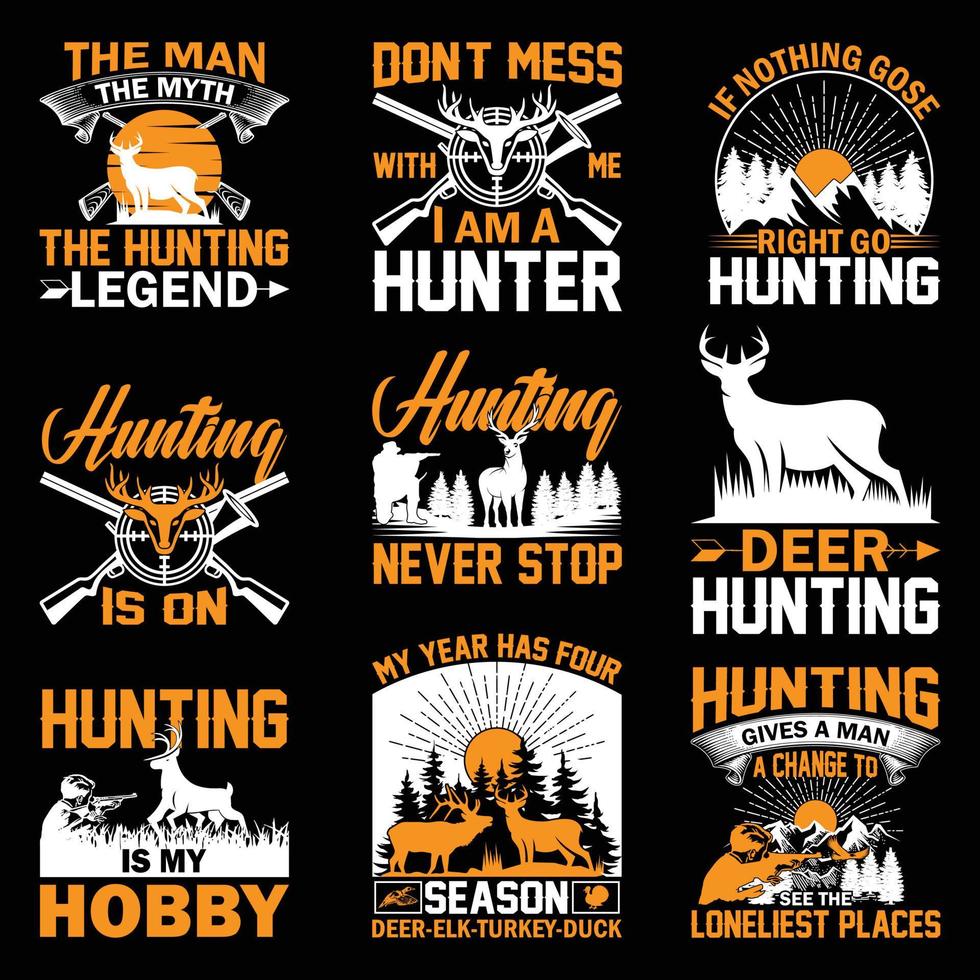 HUNTING HUNT T-SHIRT DESIGN. vector