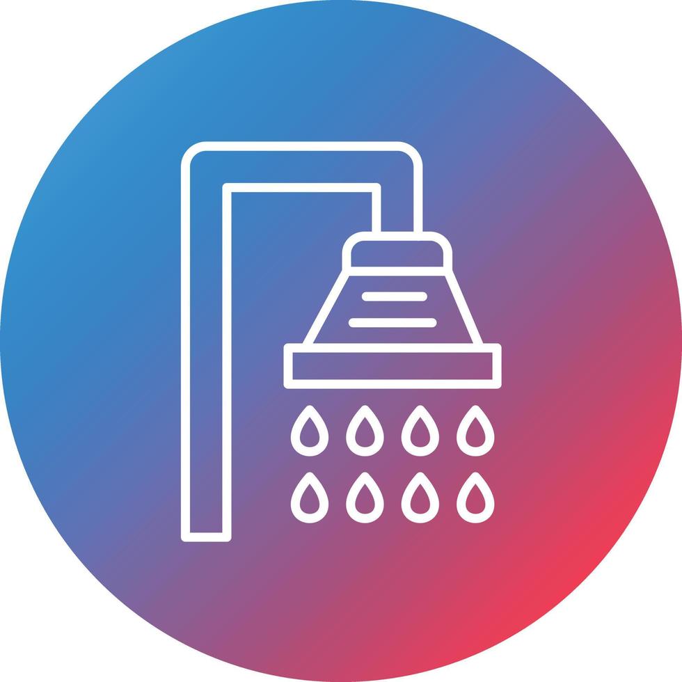 Shower Line Gradient Circle Background Icon vector