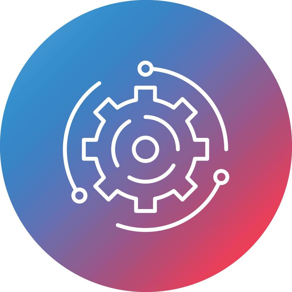 Automate Line Gradient Circle Background Icon vector