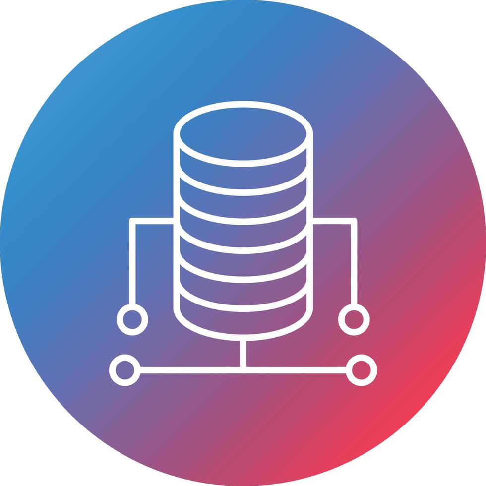 icono de fondo de círculo degradado de línea de base de datos vector
