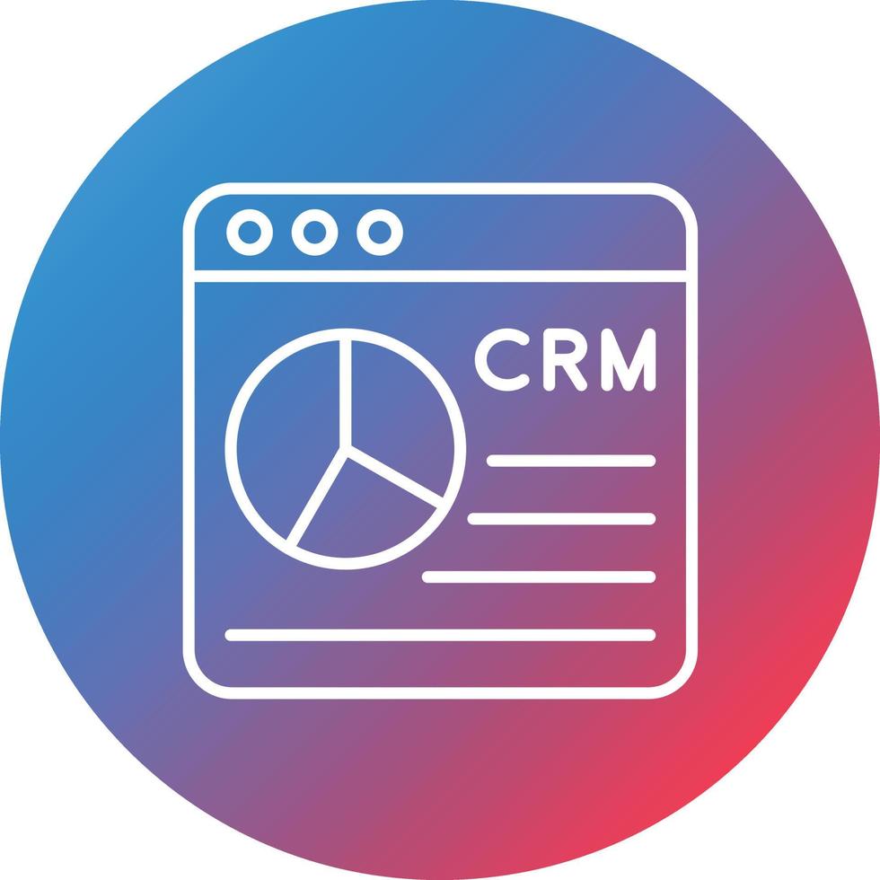CRM Line Gradient Circle Background Icon vector