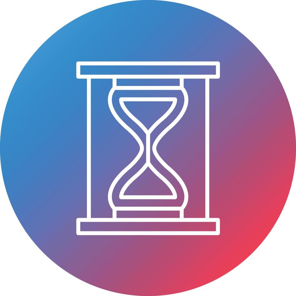 Hourglass Line Gradient Circle Background Icon vector
