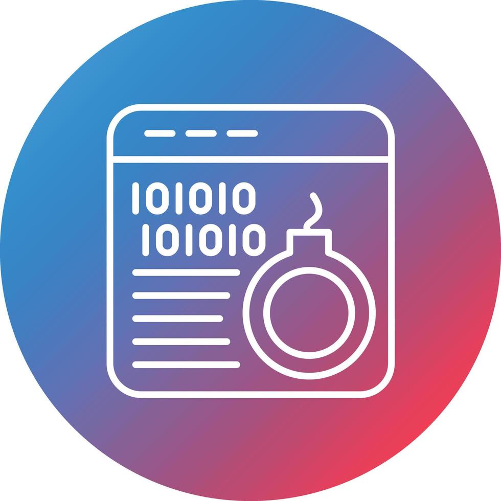 Cyber Bomb Line Gradient Circle Background Icon vector