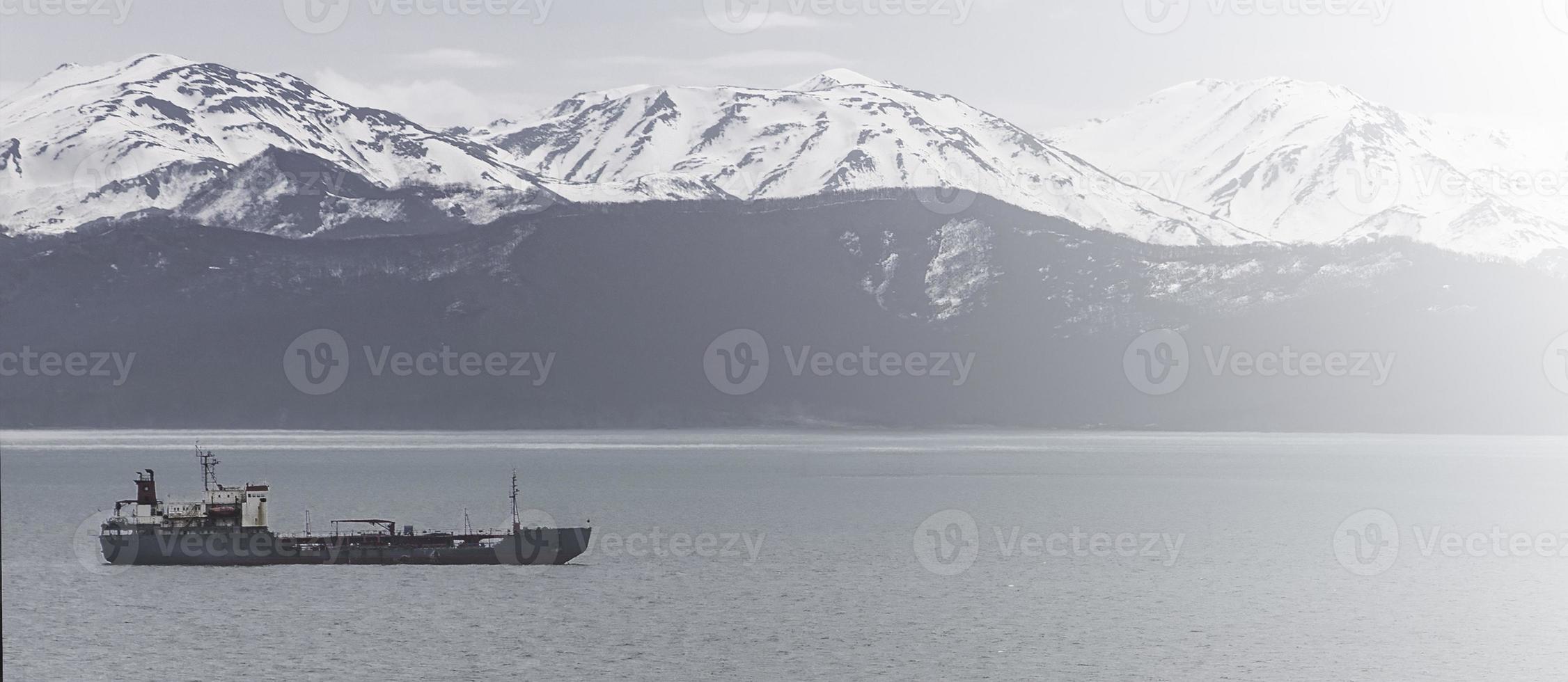 Fishing seiners in Avacha Bay in Kamchatka peninsula photo