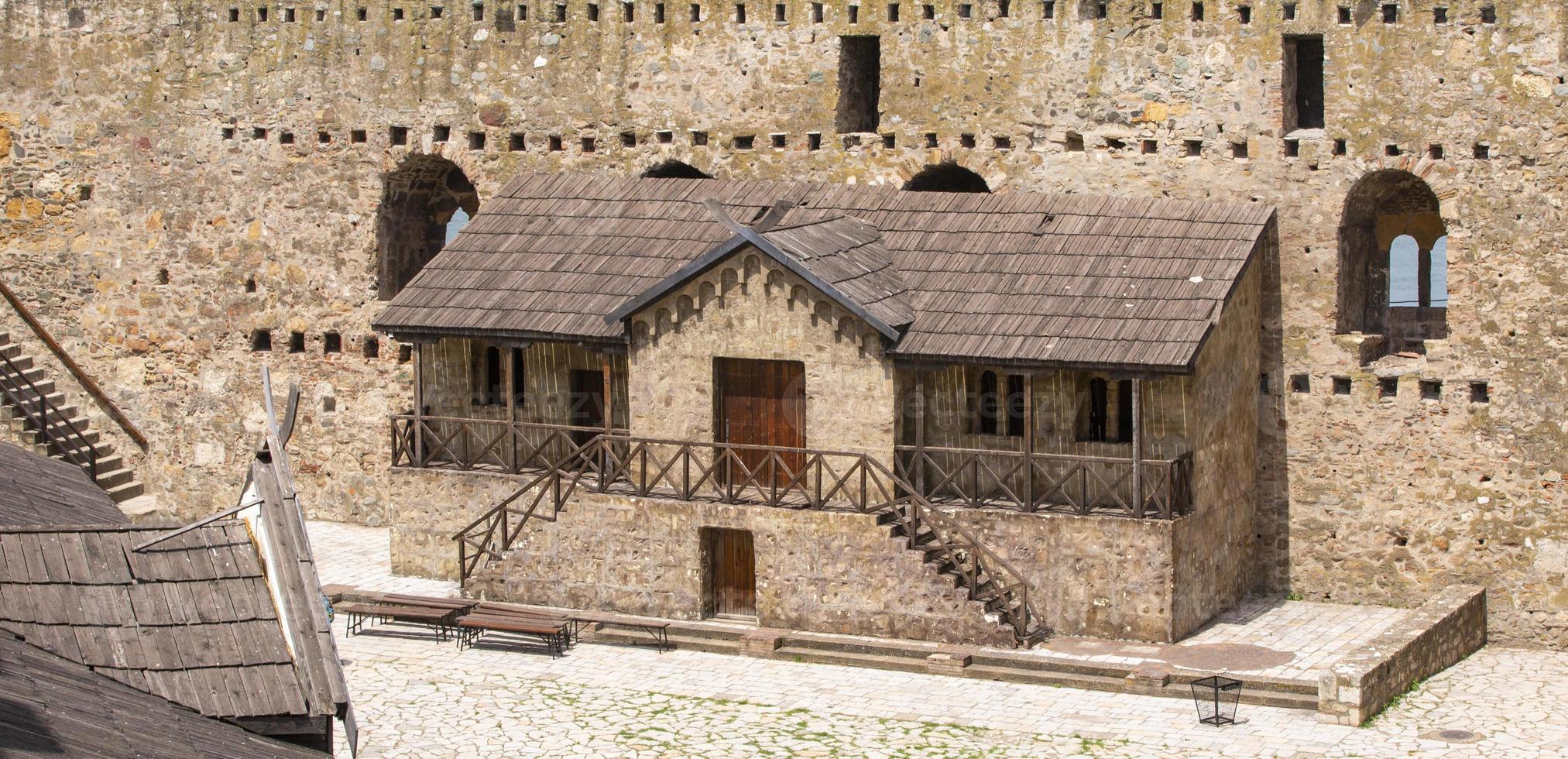 Interior inside the old restored Smederevo Fortress, Serbia photo