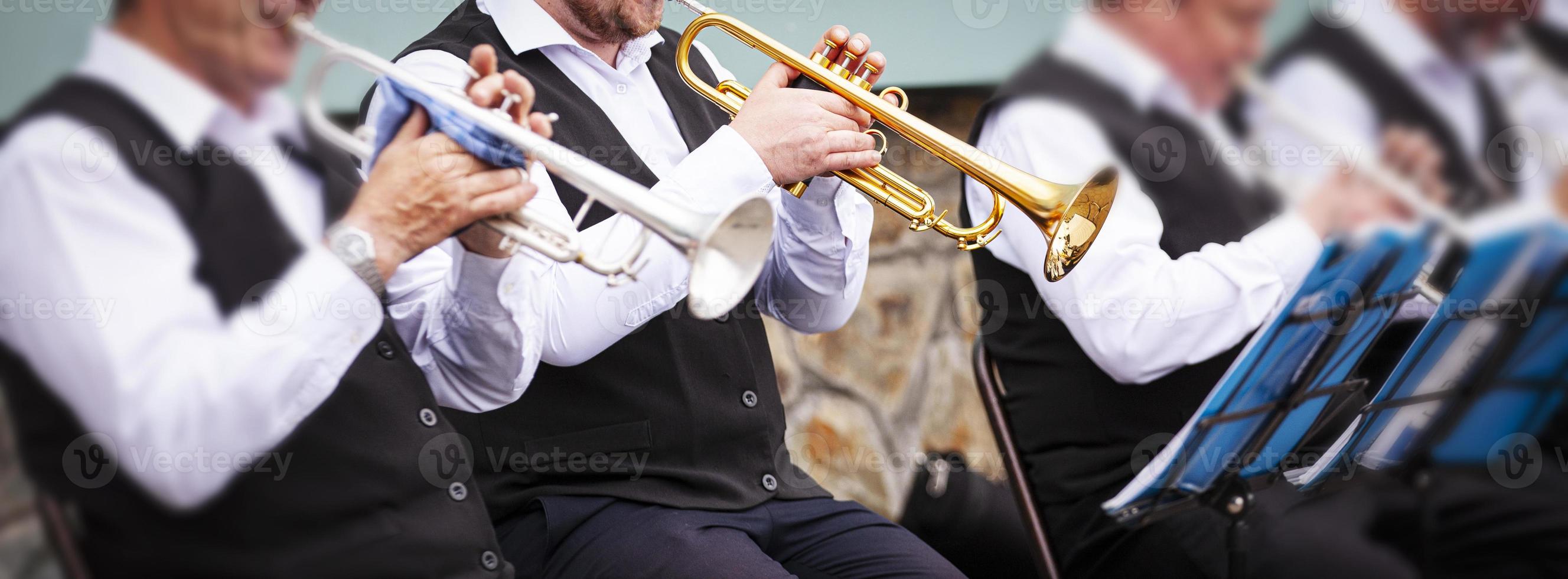 musicians playing in outerwear on the street. Kamchatka, Russia photo