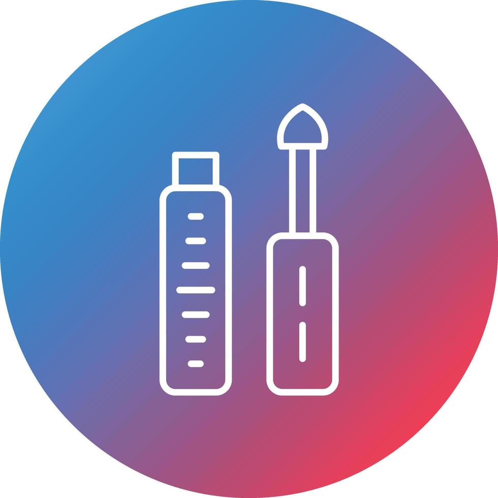 Lip Gloss Line Gradient Circle Background Icon vector