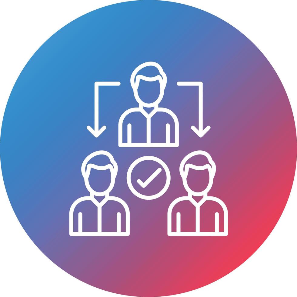 Delegate Line Gradient Circle Background Icon vector