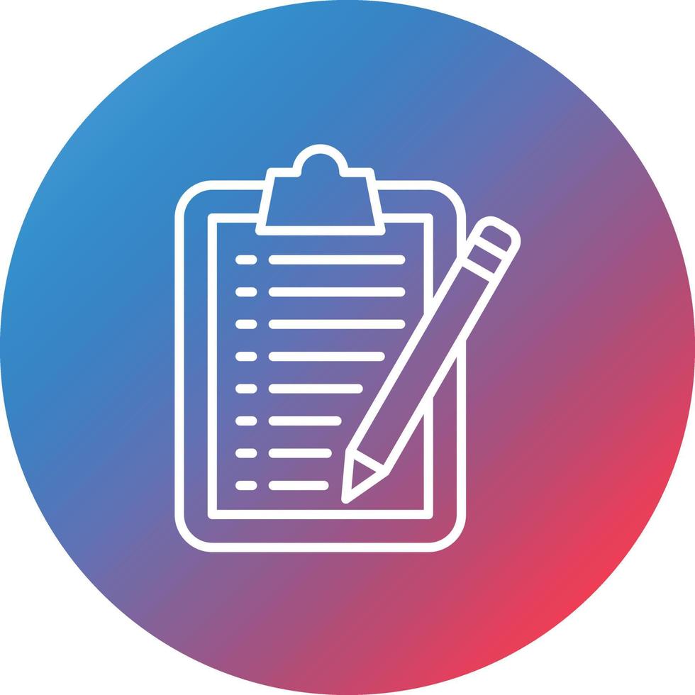 Taking Notes Line Gradient Circle Background Icon vector