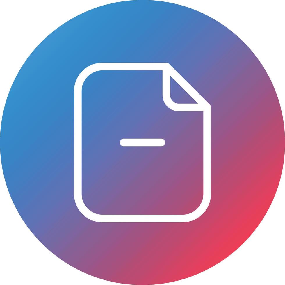 Remove Paper Line Gradient Circle Background Icon vector