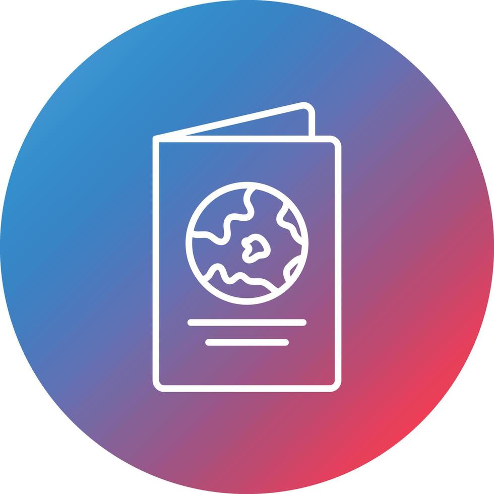 Passport Line Gradient Circle Background Icon vector