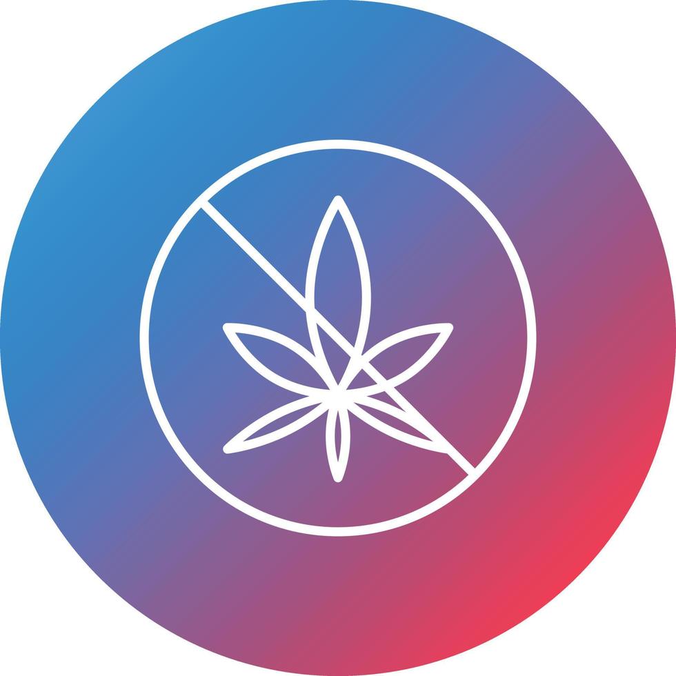No Drugs Line Gradient Circle Background Icon vector