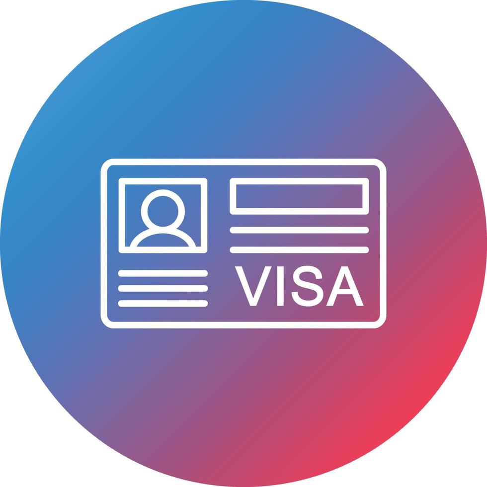 icono de fondo de círculo de degradado de línea de visa vector