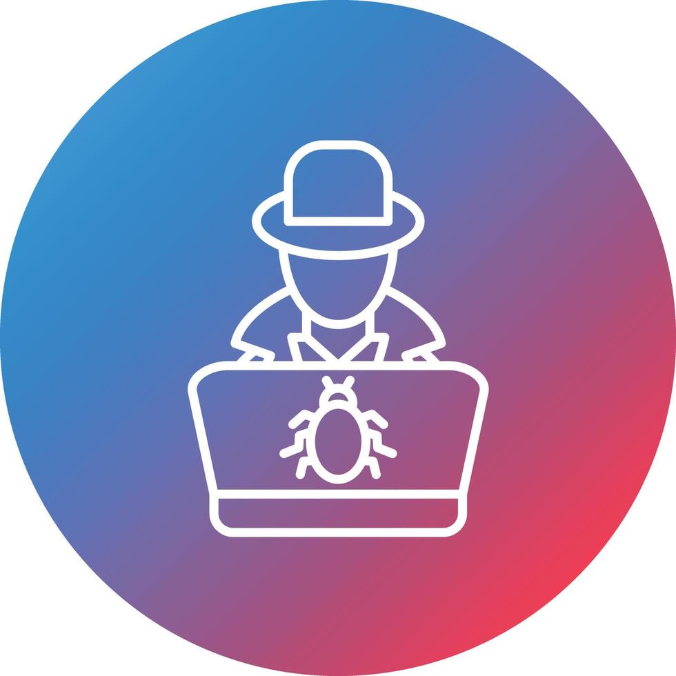 hacker línea degradado círculo fondo icono vector