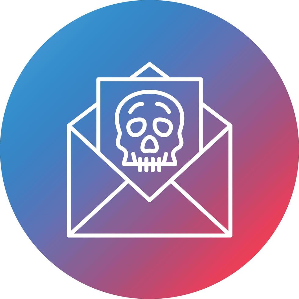 Email Hacked Line Gradient Circle Background Icon vector