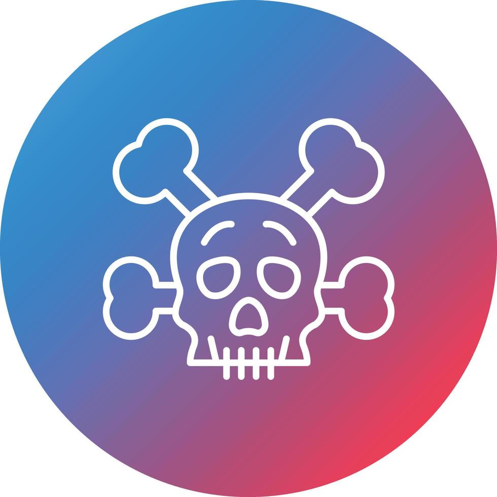 Skull Line Gradient Circle Background Icon vector