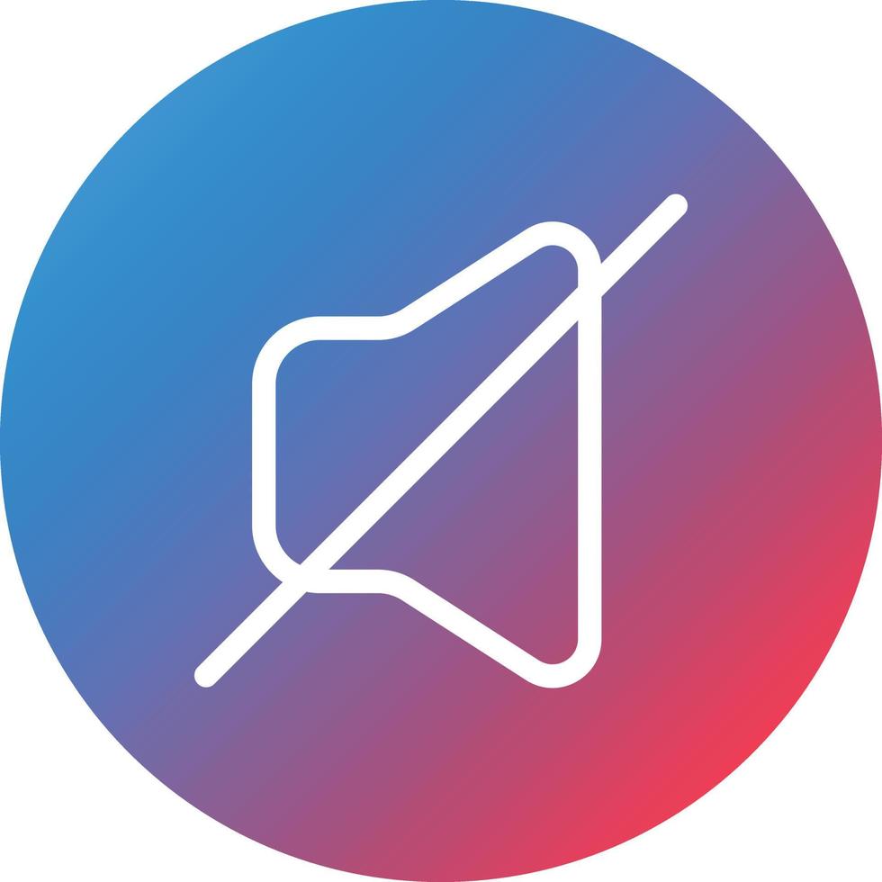 Volume Off Line Gradient Circle Background Icon vector