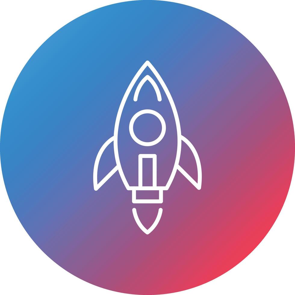 Rocket Line Gradient Circle Background Icon vector