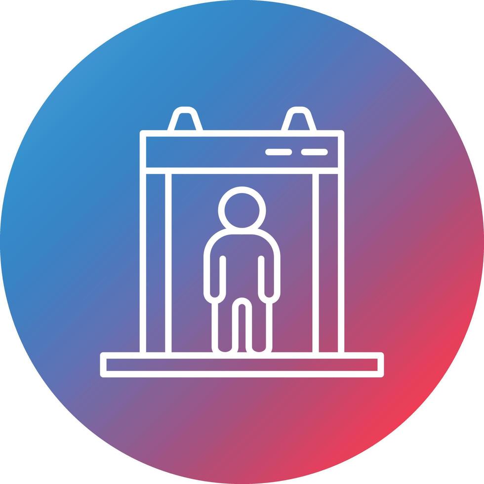 Body Scanner Line Gradient Circle Background Icon vector