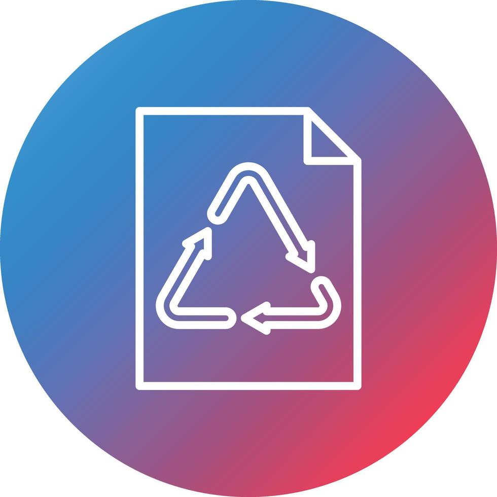 Paper Recycle Line Gradient Circle Background Icon vector