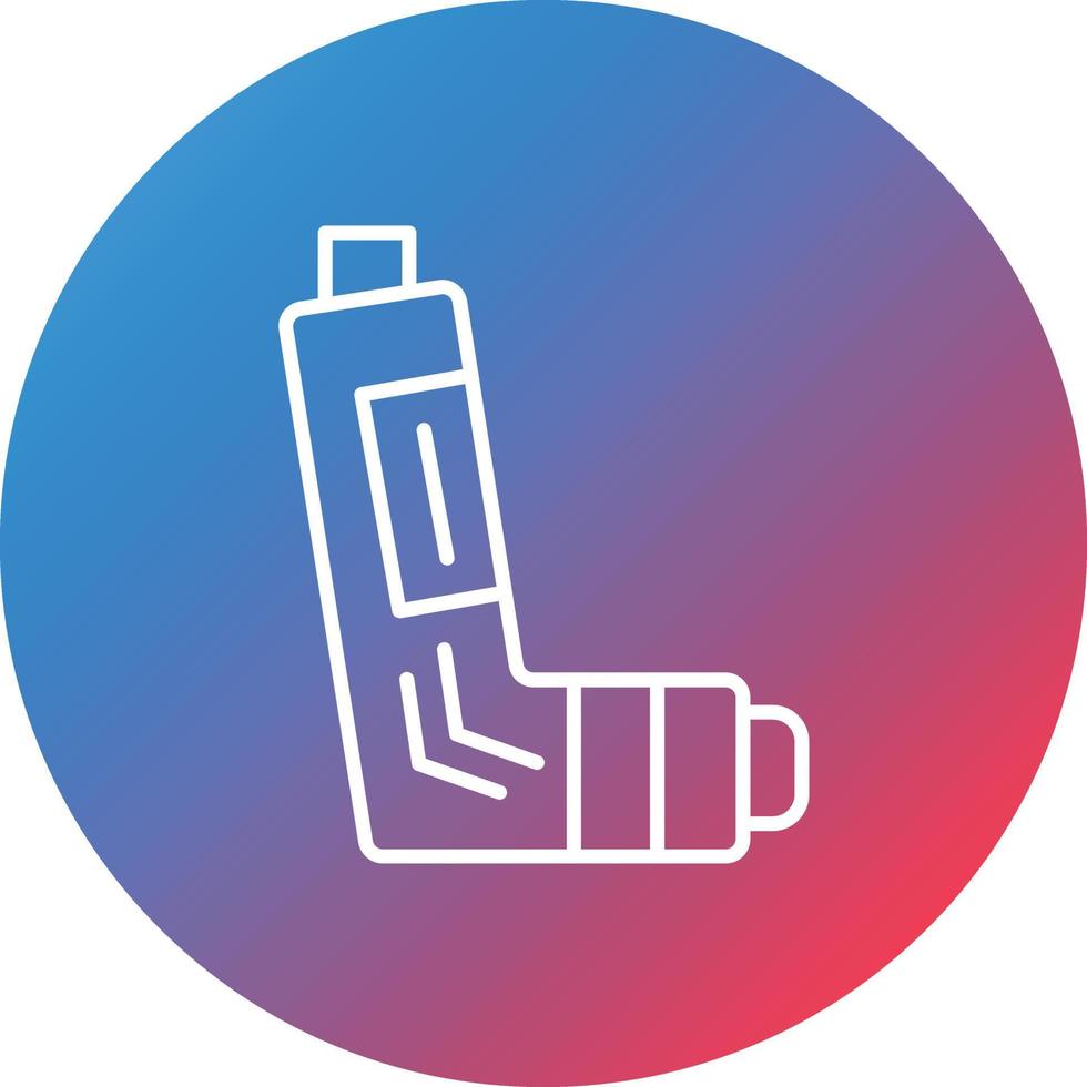 Inhaler Line Gradient Circle Background Icon vector