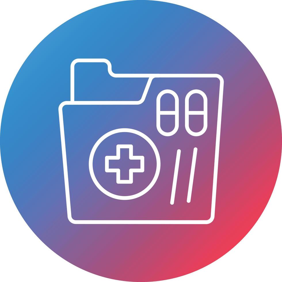 Medical Folder Line Gradient Circle Background Icon vector