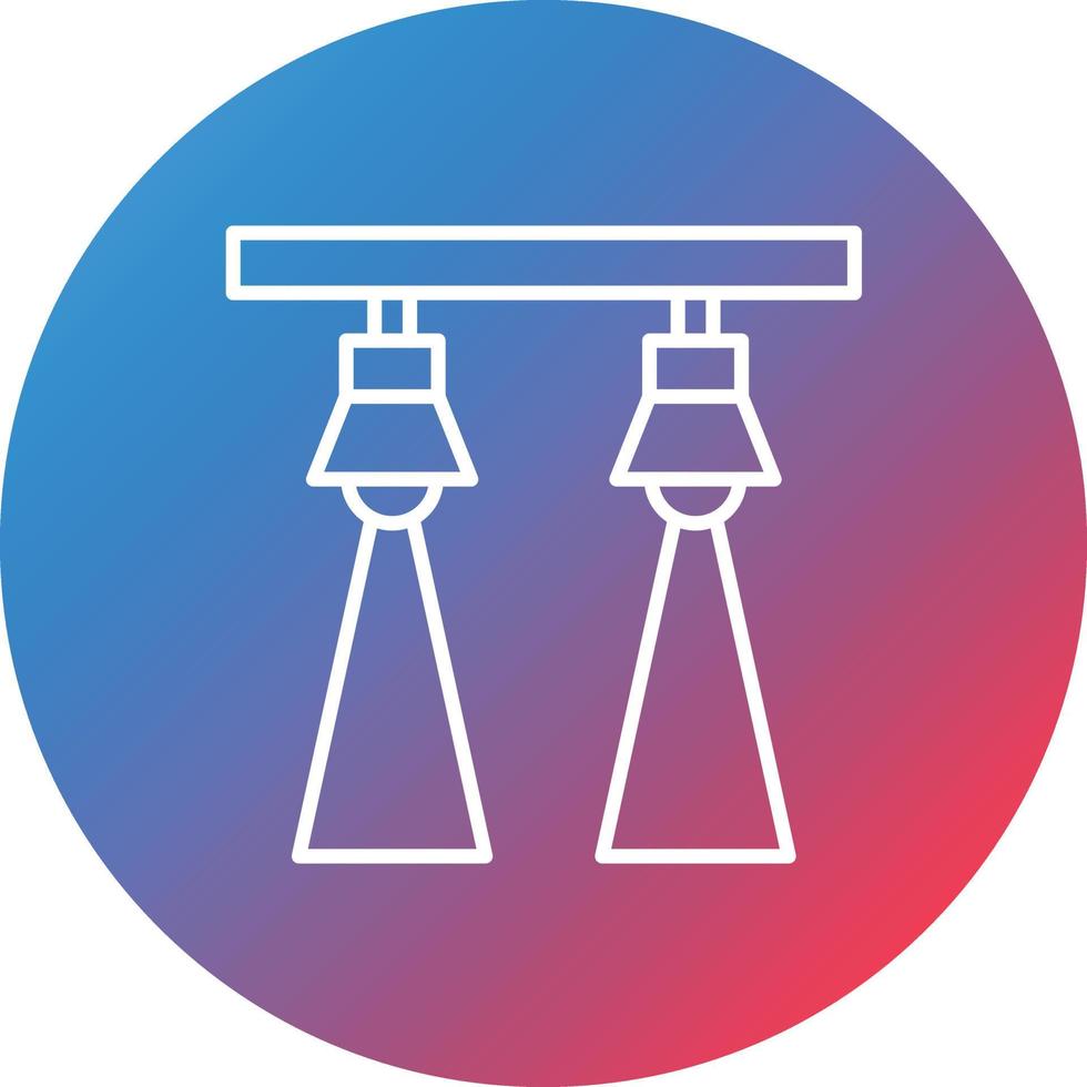 Spotlight Line Gradient Circle Background Icon vector