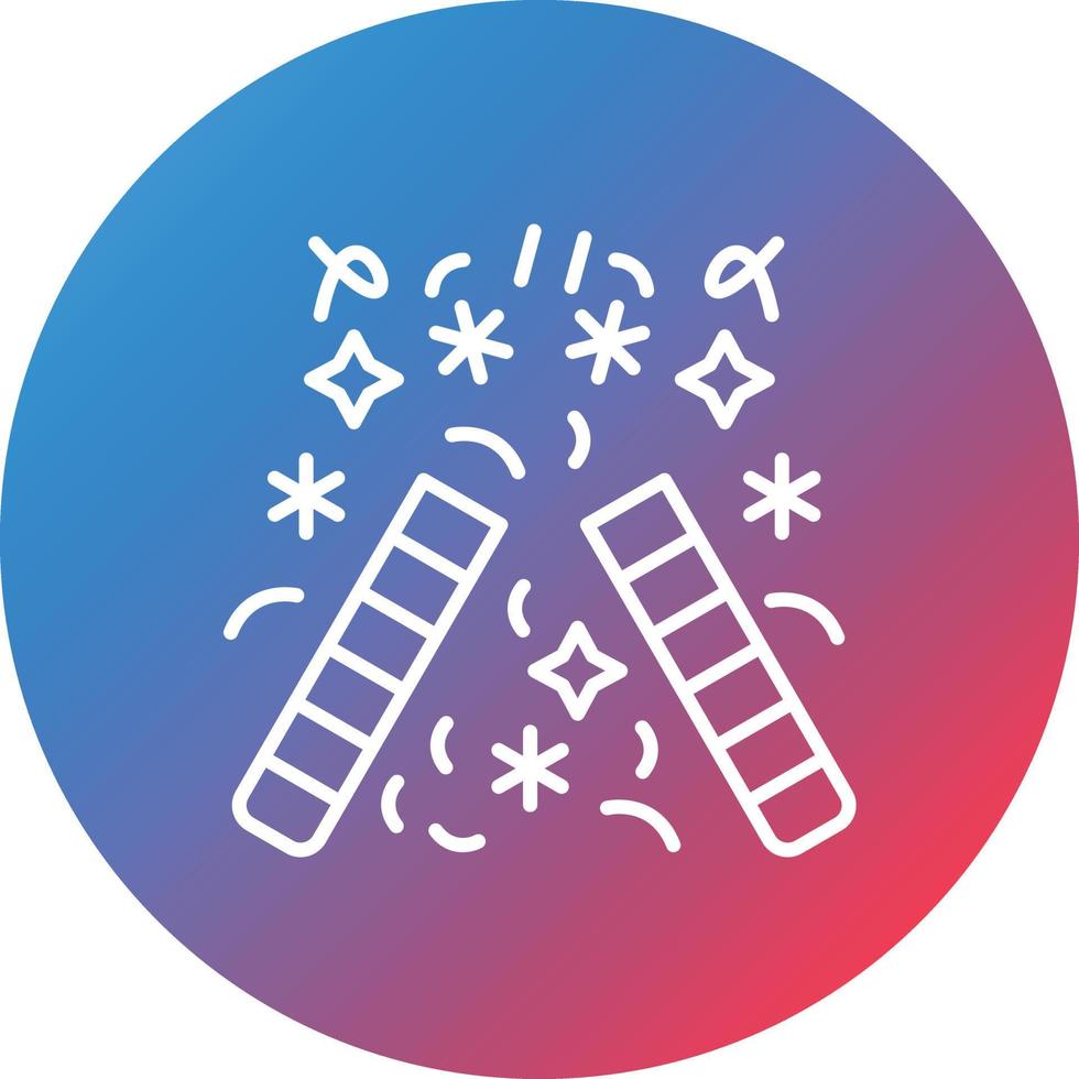 Party Popper Line Gradient Circle Background Icon vector
