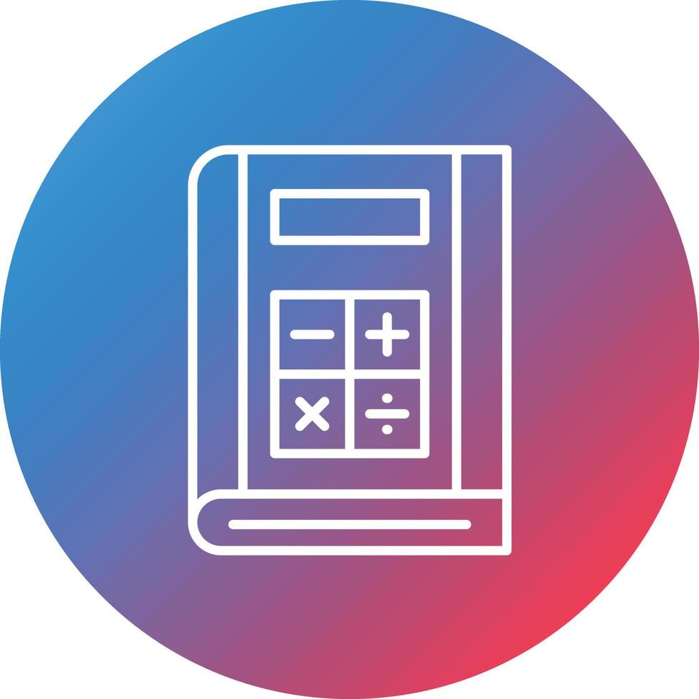 Algebra Book Line Gradient Circle Background Icon vector