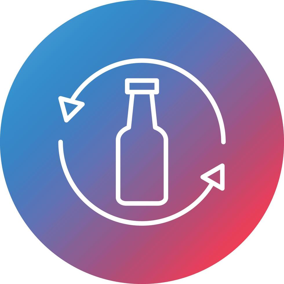 Glass Recycle Line Gradient Circle Background Icon vector