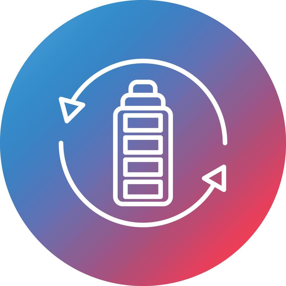 Battery Recycling Line Gradient Circle Background Icon vector
