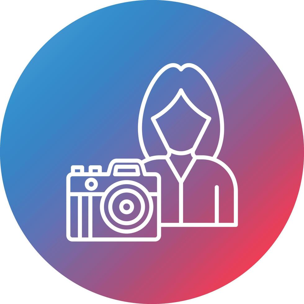 Cameraman Line Gradient Circle Background Icon vector