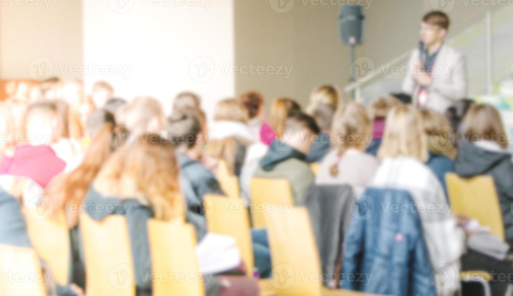 meeting room blurred background, business Meeting Conference, Team learning concept. photo