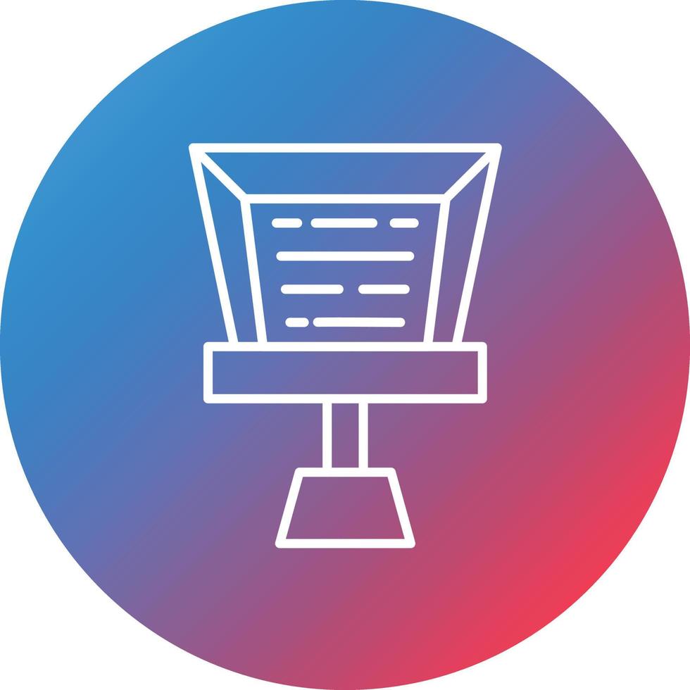 Teleprompter Line Gradient Circle Background Icon vector