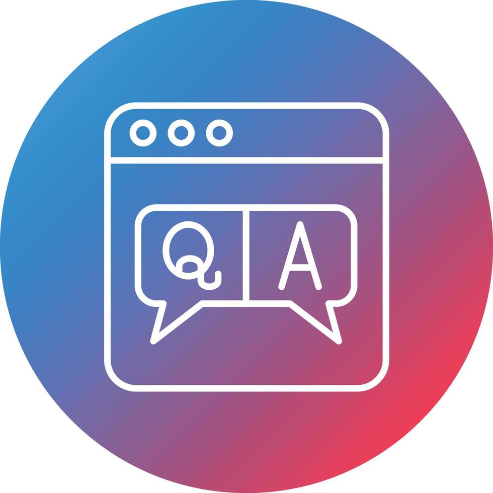 QA Line Gradient Circle Background Icon vector